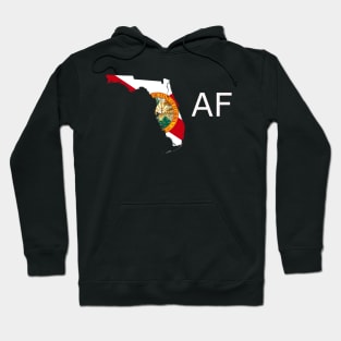 Florida Flag State Outline AF (white) Hoodie